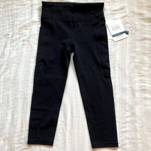 ATHLETA Girl Stash‎ Your Treasures Capri Tight Basic Leggings Pockets Black L 12